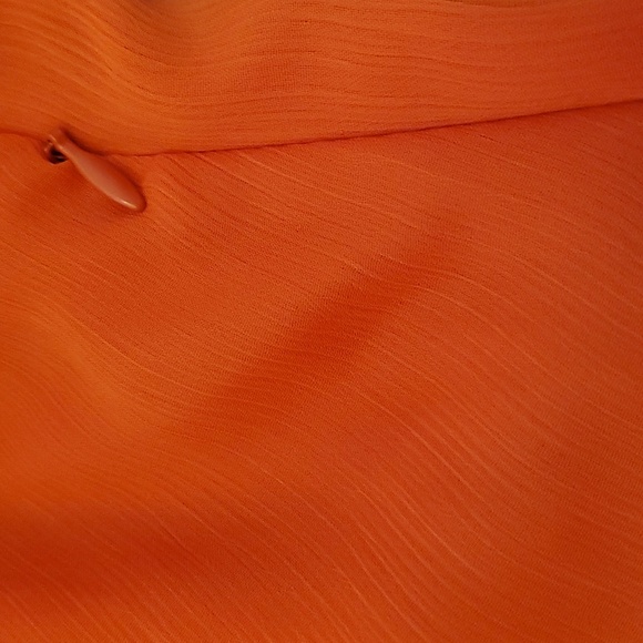 Lane Bryant Plus Size Cadium Orange Empire Waist Satin Trim Detail Top - Picture 6 of 9